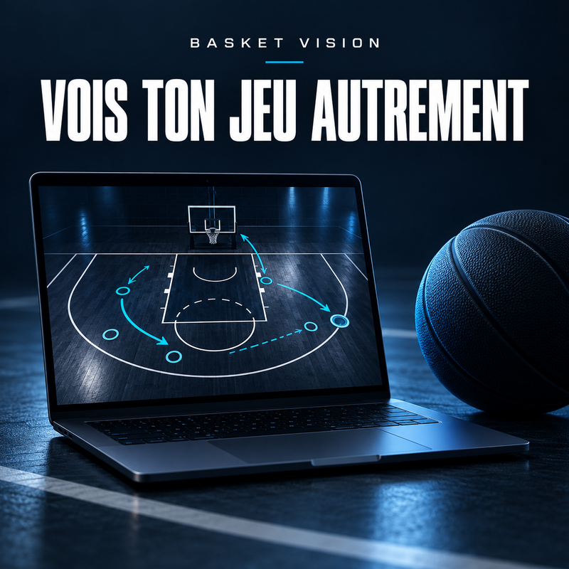 Illustration de l’analyse vidéo Basket Vision sur un ordinateur
